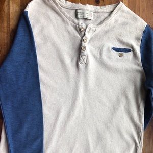 Boys Zara Henley Long Sleeve Shirt